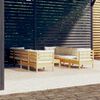 vidaXL 9 Piece Garden Lounge Set with Cream Cushions Solid Pinewood