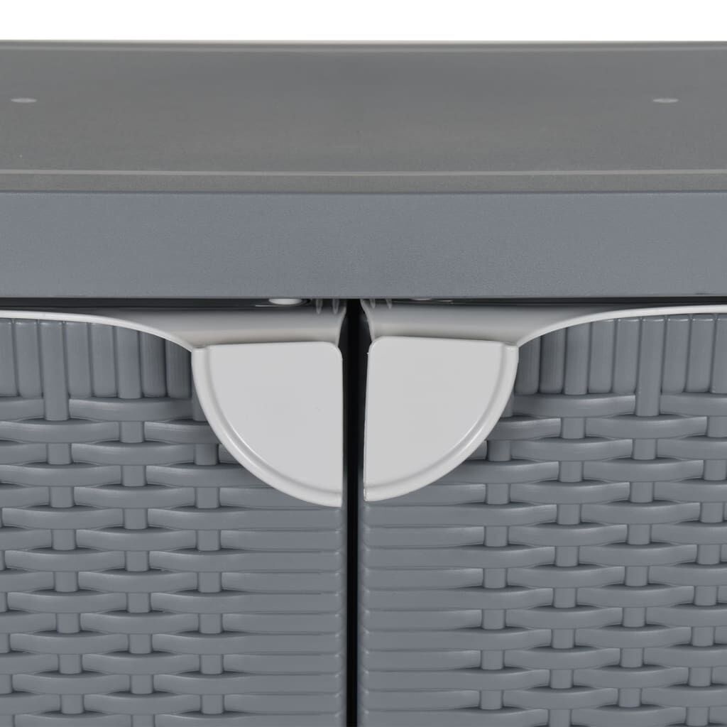 vidaXL Garden Storage Cabinet Grey 65x45x88 cm PP Rattan