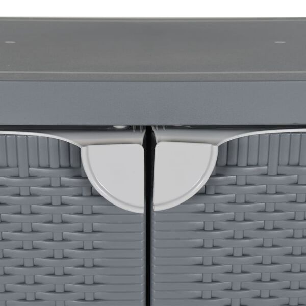 vidaXL Garden Storage Cabinet Grey 65x45x88 cm PP Rattan