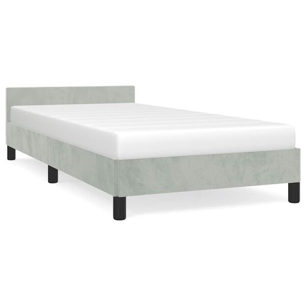 vidaXL Bed Frame without Mattress Light Grey 100x203 cm Velvet