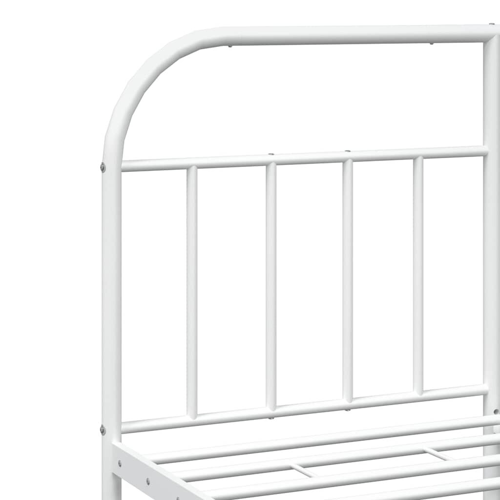 vidaXL Metal Bed Frame without Mattress with Footboard White 150x200cm