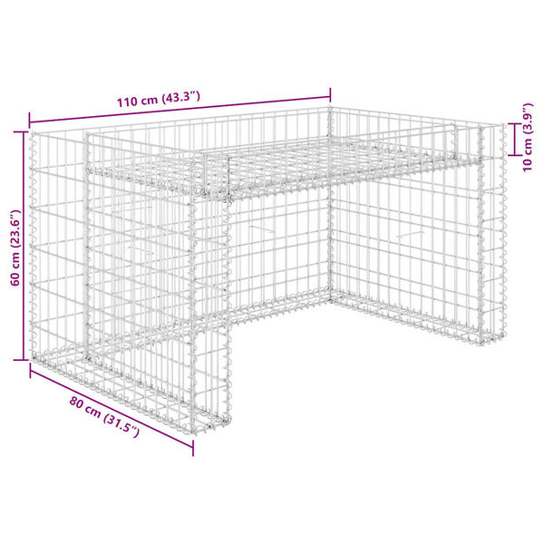 vidaXL Lawn Mower Garage with Raised Bed 110x80x60 cm Steel Wire