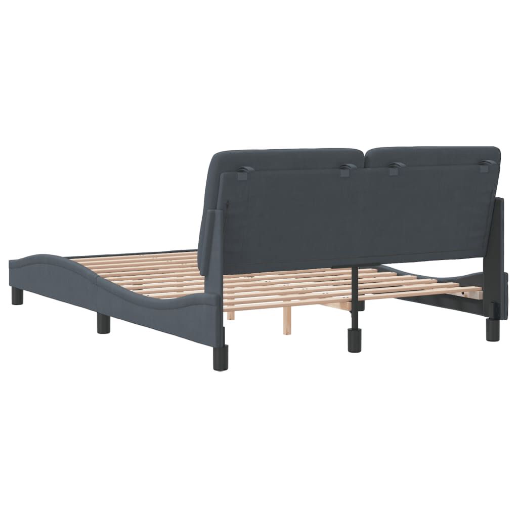 vidaXL Bed Frame without Mattress Dark Grey 137x187 cm Double Velvet