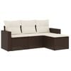 vidaXL 4 Piece Garden Sofa Set with Cushions Brown Poly Rattan