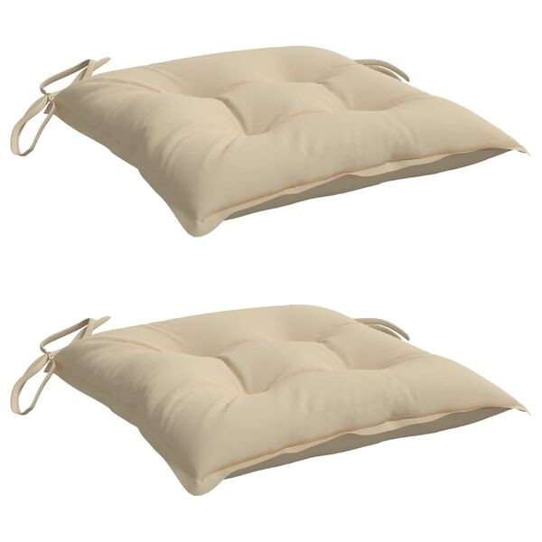 vidaXL Chair Cushions 2 pcs Beige 40x40x7 cm Oxford Fabric