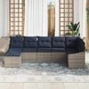 vidaXL Sofa Set with Cushion 7 pcs Grey Poly Rattan