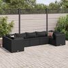 vidaXL 7 Piece Garden Lounge Set with Cushions Black Poly Rattan