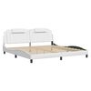 vidaXL Bed Frame "Viana" with LED without Mattress White 193x203 cm