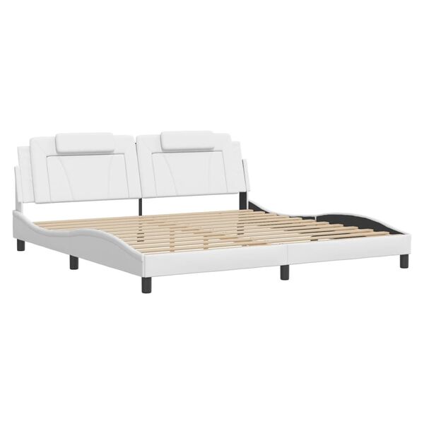 vidaXL Bed Frame "Viana" with LED without Mattress White 193x203 cm