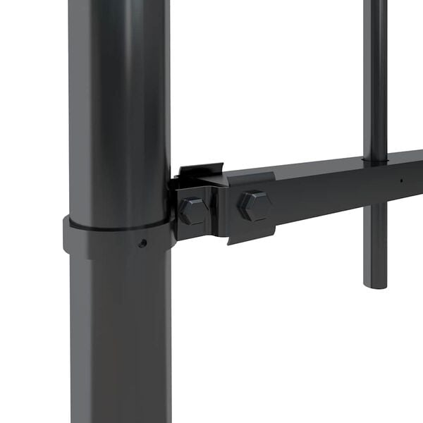 vidaXL Garden Fence with Hoop Top Steel 359x80 cm Black