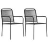 vidaXL 3 Piece Garden Dining Set Black Glass and Steel