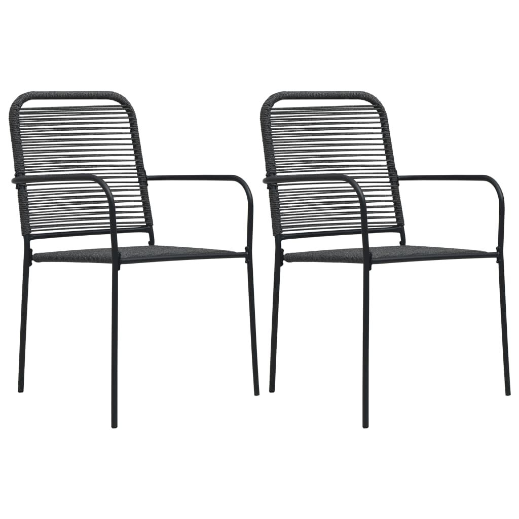vidaXL 3 Piece Garden Dining Set Black Glass and Steel