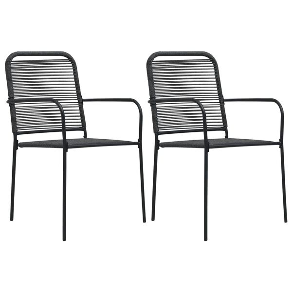 vidaXL 3 Piece Garden Dining Set Black Glass and Steel