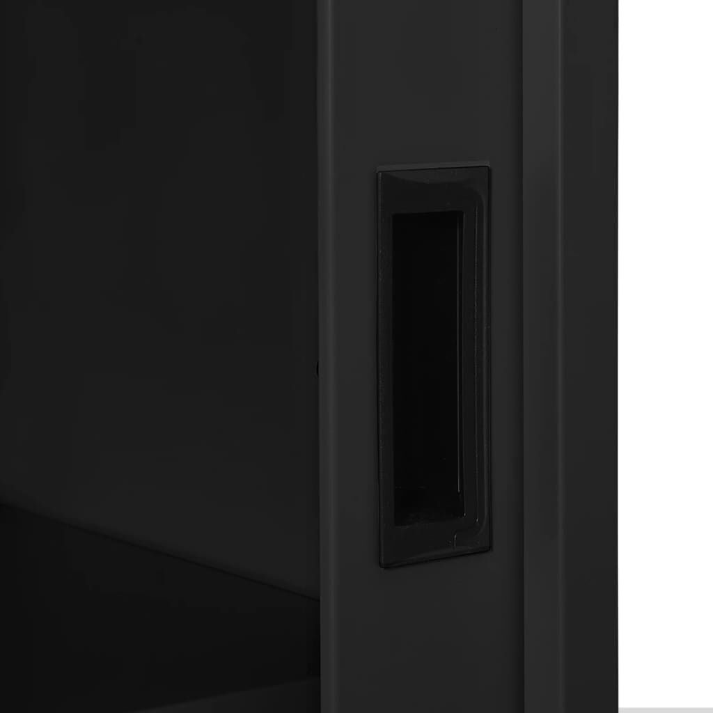 vidaXL Sliding Door Cabinet with Planter Box Anthracite Steel
