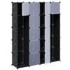 vidaXL Modular Cabinet 14 Compartments Black and White 37x146x180.5 cm