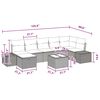 vidaXL Garden Sofa Set with Cushion 8 pcs Grey Poly Rattan