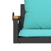 vidaXL Swing Bench with Cushions Black 63x62x40 cm Poly Rattan
