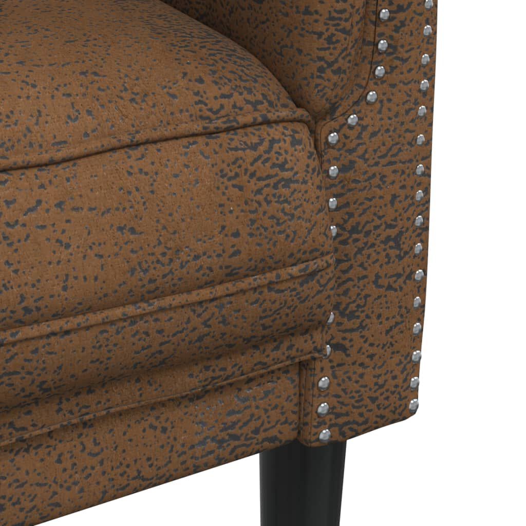 vidaXL 3 Piece Sofa Set Brown Velvet
