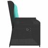 vidaXL Garden Bench with Cushion Black Poly rattan