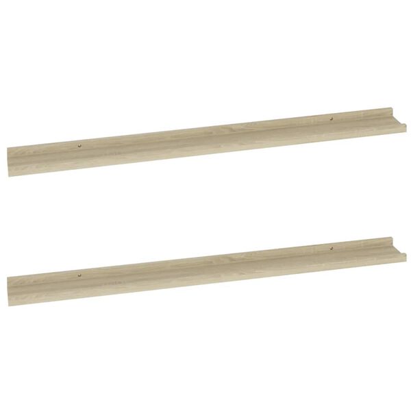 vidaXL Wall Shelves 2 pcs Sonoma Oak 100x9x3 cm