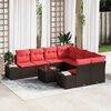 vidaXL Garden Sofa Set with Cushion 9 pcs Brown Poly Rattan