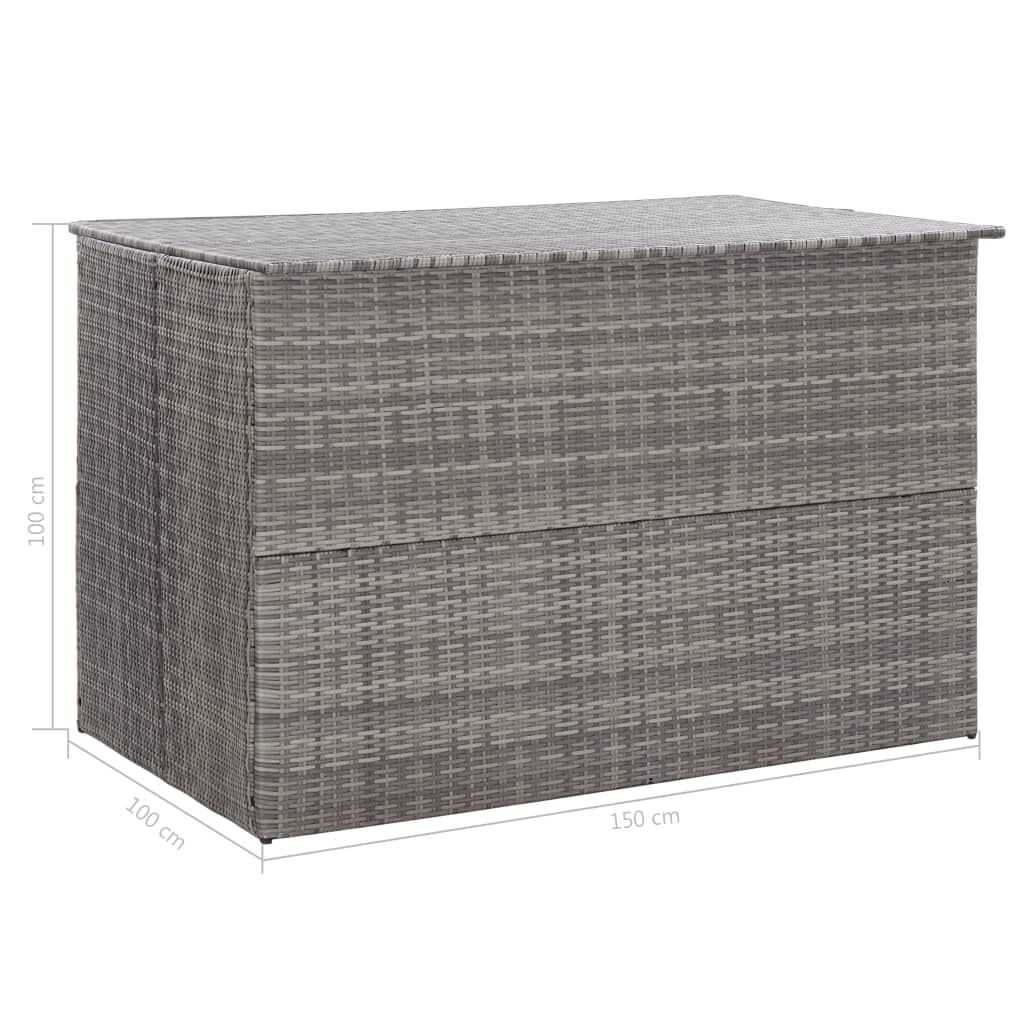 vidaXL Garden Storage Box Grey 150x100x100 cm Poly Rattan