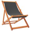 vidaXL Folding Beach Chairs 2 pcs Grey Fabric