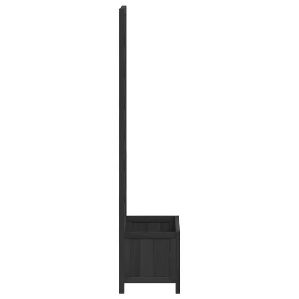 vidaXL Planter with Trellis Black Solid Wood Fir