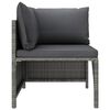 vidaXL 2 Piece Garden Sofa Set with Cushions Grey Poly Rattan