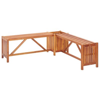 vidaXL Garden Corner Bench with Planter 117x117x40cm Solid Acacia Wood