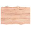 vidaXL Table Top Light Brown 80x50x(2-4) cm Treated Solid Wood Live Edge