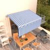 vidaXL Automatic Retractable Awning with Blind 3x2.5m Blue&White