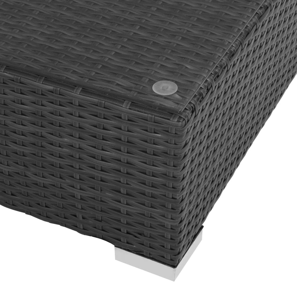 vidaXL 8 Piece Garden Lounge Set with Cushions Poly Rattan Black