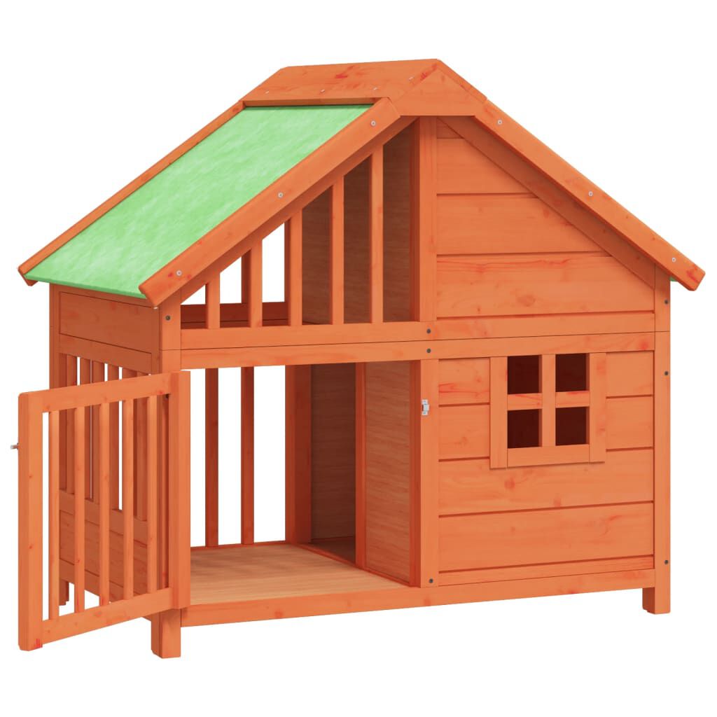 vidaXL Dog Kennel Brown 96x60.5x87 cm Solid Wood Pine