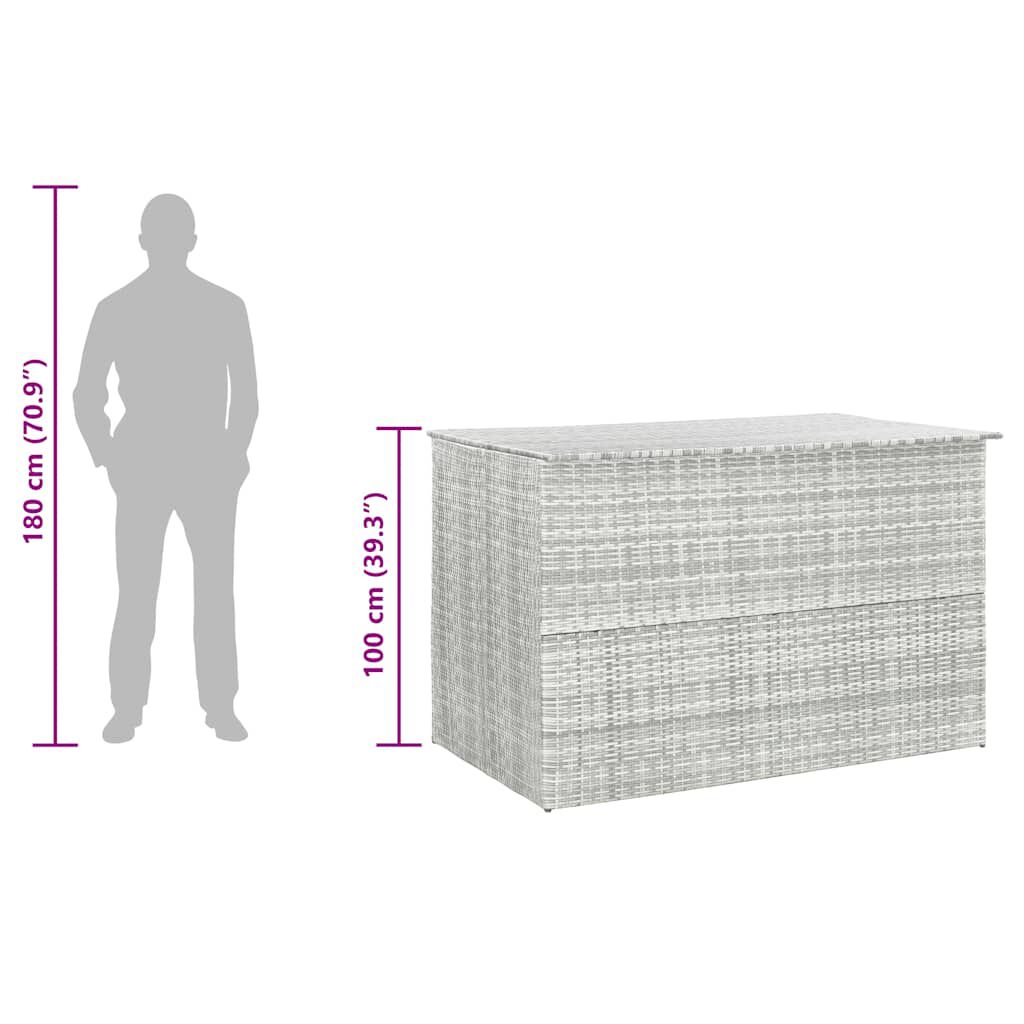 vidaXL Garden Storage Box Light Grey 150x100x100 cm Poly Rattan