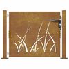 vidaXL Garden Gate 105x105 cm Corten Steel Grass Design