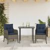 vidaXL 5 Piece Garden Dining Set with Cushions Grey Poly Rattan