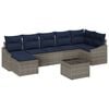 vidaXL Sofa Set with Cushion 8 pcs Grey Poly Rattan
