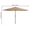 vidaXL Garden Parasol with Metal Pole 390 cm Taupe
