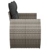vidaXL Garden Sofa with Cushions 2-Seater Grey Poly Rattan