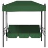 vidaXL Garden Swing Bench with Canopy Green Steel
