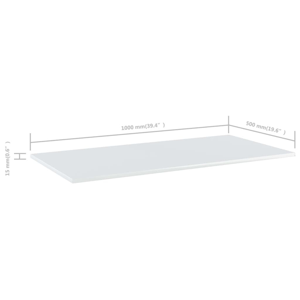vidaXL Bookshelf Boards 4 pcs High Gloss White 100x50x1.5 cm Engineered Wood