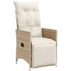vidaXL 3 Piece Bistro Set with Cushions Beige Poly Rattan