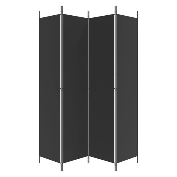 vidaXL 4-Panel Room Divider Black 200x220 cm Fabric