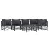 vidaXL 6 Piece Garden Lounge Set with Cushions Anthracite Steel