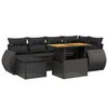 vidaXL 8 Piece Garden Sofa Set with Cushions Black Poly Rattan Acacia