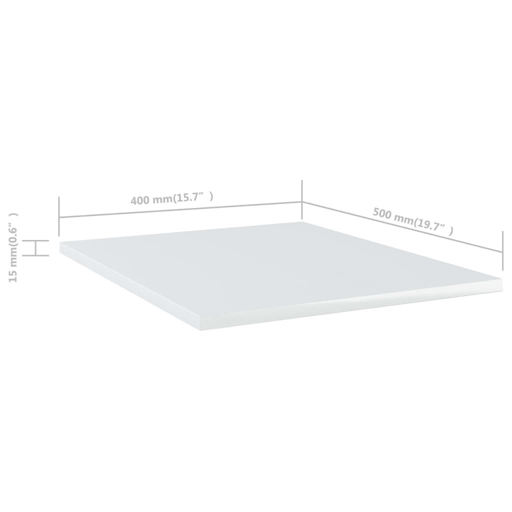 vidaXL Bookshelf Boards 4 pcs High Gloss White 40x50x1.5 cm Engineered Wood