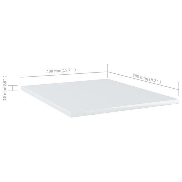 vidaXL Bookshelf Boards 4 pcs High Gloss White 40x50x1.5 cm Engineered Wood