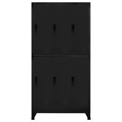 vidaXL Locker Cabinet Black 90x45x180 cm Steel