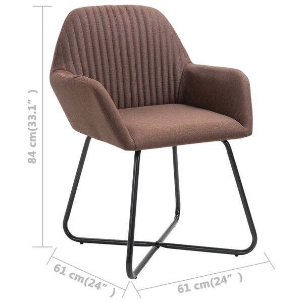 vidaXL Dining Chairs 4 pcs Brown Fabric